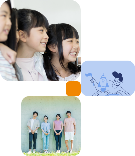 YouSpeakの笑顔の子供と大人